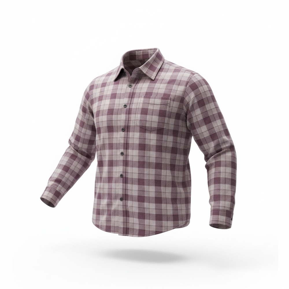 Gander Mountain Guide Series Mens 2XL Purple/Gray Plaid Long Sleeve Button Down